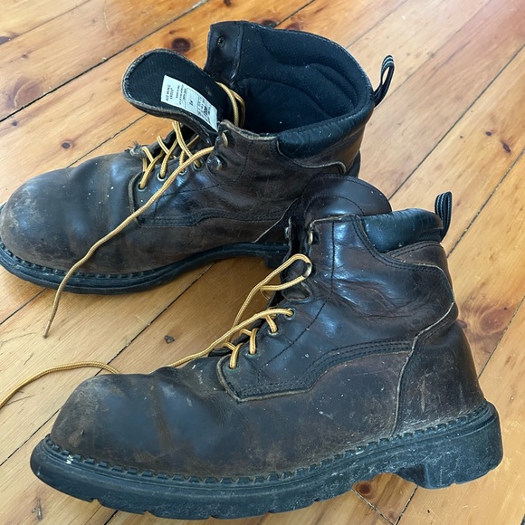 Red Wing 1206 Work Boots Brown Leather 11 H USA Made very wide - Picture 1 of 7
